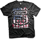Route 66 Heren Tshirt -XL- America Zwart