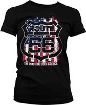 Tshirt Femme Route 66 -L- America Zwart