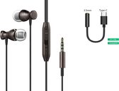 DrPhone Aero PRO - 2 in 1 - In-Ear - Comfort Oordoppen DAC - USB-C Adapter + Oortjes  - Voor Android / Samsung - Zwart