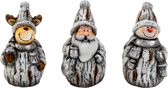 Set de 3 pièces - Figurines de Noël - Figurines de Noël - Figurines de Noël - Figurines de Noël - Père Noël - Bonhomme de neige - Renne - H = 12cm