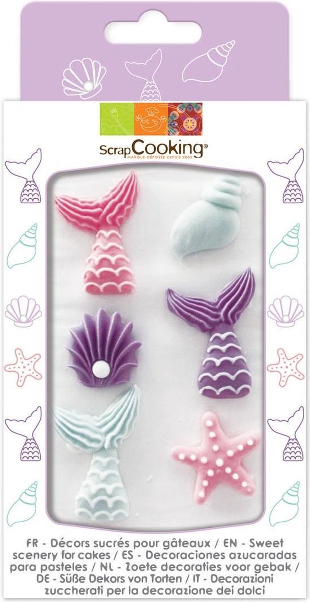 ScrapCooking Suikerdecoraties Zeemeermin set/6