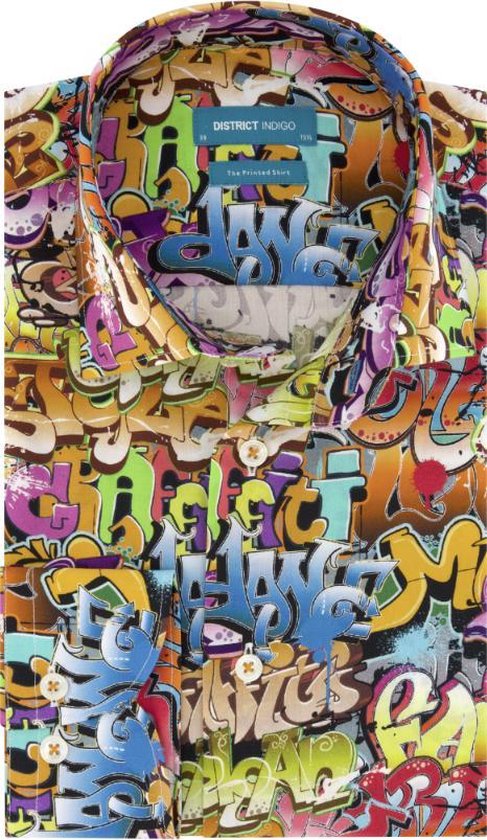 District Indigo Overhemd Graffiti Dance Multicolor (7.02.025.007.382)