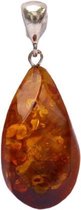 Brigada - Pendentif pépite sauvage ambre baltique incl. Collier GRATUIT - 50 millions d'années - couleur cognac - argent sterling 925