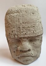 Klein Olmec hoofd beton. Presse papier