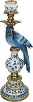Wants&Needs Kandelaar Bird Polyresin Blauw 15 X 13 X 39.7