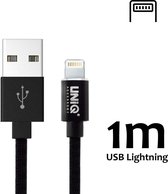 UNIQ Accessory Lightning USB Kabel Zwart 1m 2.1A (8719273250594 )