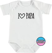 Rompertjes baby - I love papa - maat 50/56 - korte mouwen - baby - baby kleding jongens - baby kleding meisje - romper - rompertjes baby met tekst - kraamcadeau meisje - kraamcadea