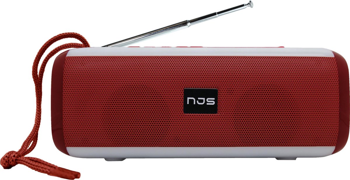 NJS 044 - Bluetooth speaker - Muziek box - Draadloos - LED disco lampen - 10 watt - Rood