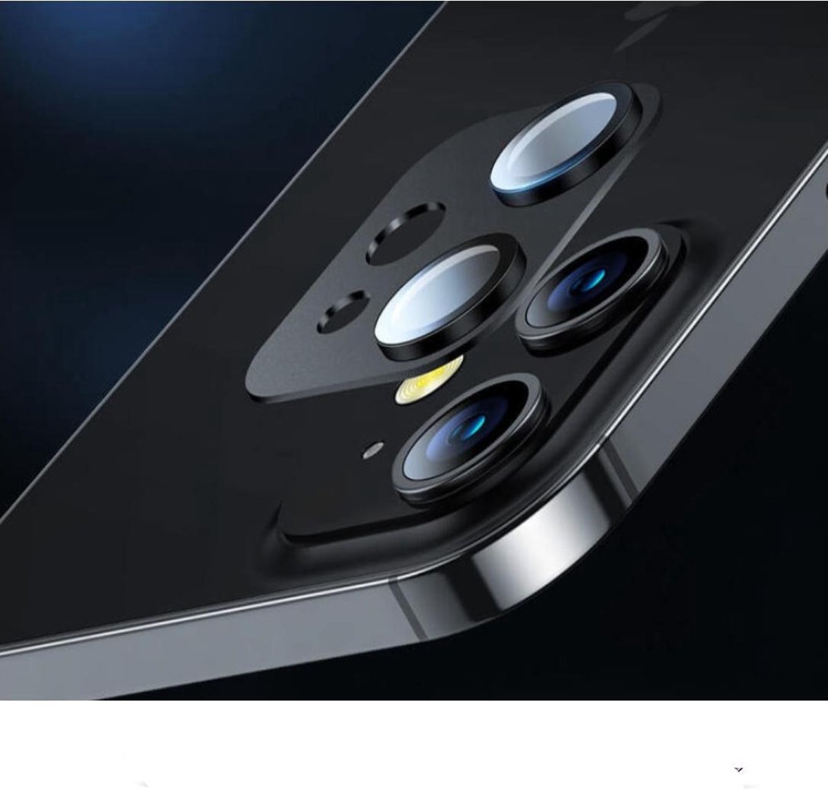 Fonu Camera Lens Tempered Glas Protector iPhone 12 Zwart
