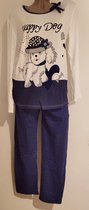 Dames pyjamaset met hondenafbeelding XXL 44-46 donkerblauw