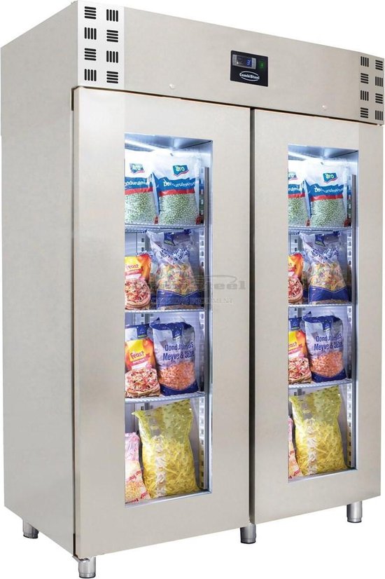 Pessimistisch Rondsel Egypte RVS horeca koelkast met glasdeuren | 2 deurs | 1400 liter | bol.com