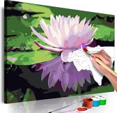 Doe-het-zelf op canvas schilderen - Water Lelie 60x40 ,  Europese kwaliteit, cadeau idee