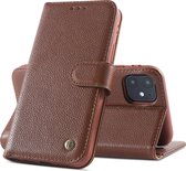 Echt Lederen Hoesje - Book Case Telefoonhoesje - Echt Leren Portemonnee Wallet Case - iPhone 12 Mini - Bruin