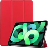 Hoes Geschikt voor iPad Air 2020 Hoes Luxe Hoesje Book Case - Hoesje Geschikt voor iPad Air 4 2020 Hoes Cover - Rood