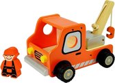 oranje kraanwagen | I'm Toy kiddy vehicle | houten voertuig - speelgoed | kraanwagen | peuters en kleuters