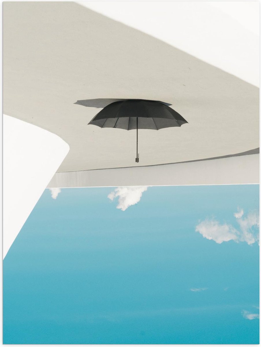 Poster – Hangende Paraplu bij Wolken - 30x40cm Foto op Posterpapier op Prijzenvolger.com