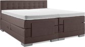 Boxspring Elektrische  Plint 140x220 Compleet Bruin Knopen