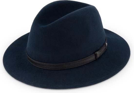 MGO Wood Country Western Hat - Wollen hoed met leren rand - Maat 59 -  Donkerblauw | bol.com