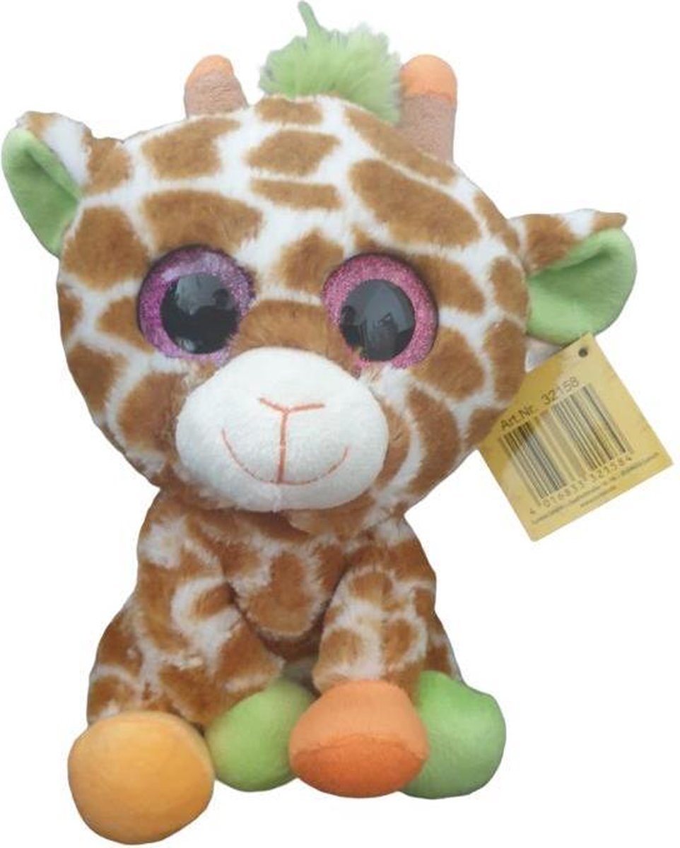 Pluche giraffe - 25 CM - met glitter ogen | bol.com