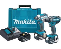 Makita DLX2127X1 Combiset - DDF482 18v Boor-/schroefmachine + DTD152 slagschroevendraaier 3,0 Ah accu (3 st), snellader in koffer