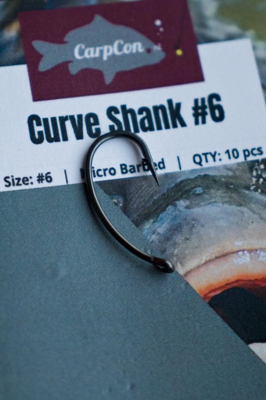 Curve Shank karperhaken – haakmaat #6 – 10 stuks – teflon coated