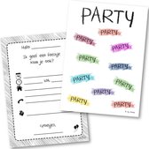 Party uitnodiging feestje - 10 stuks incl. envelop