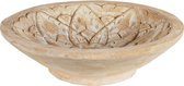 Decoratieve houten schaal - fruitschaal - rond - whitewash /teakhout - 40 cm