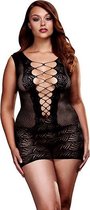 Baci - Baci - Ultra Corset Geregen Cut Out Mini Jurk Queen Size - Lingerie - Jurkjes