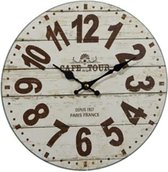 Wandklok Cafe de la Tour – Rond - Beige/Bruin ∅ 28cm