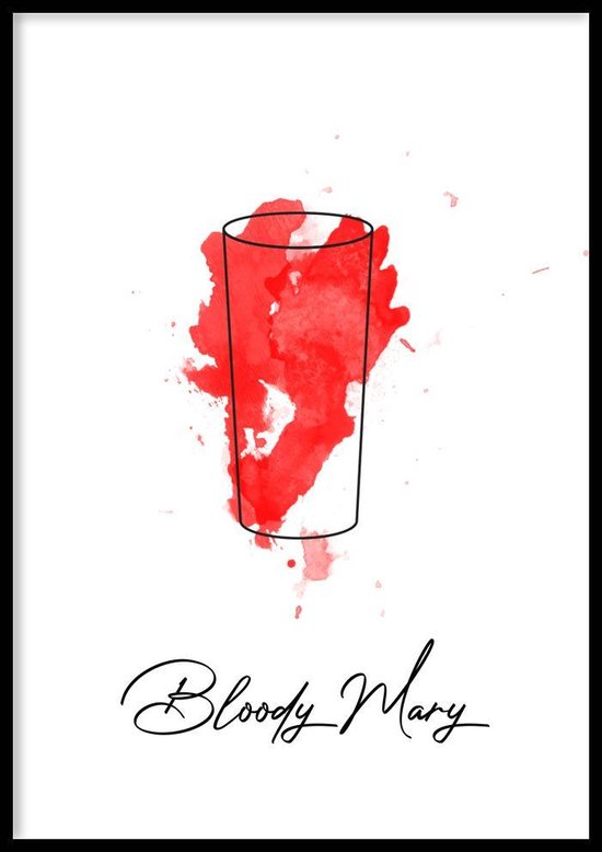Poster Bloody Mary - 50x70cm - Poster Cocktails - WALLLL
