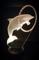 "DOLFIJN IN RING" 3D led lamp