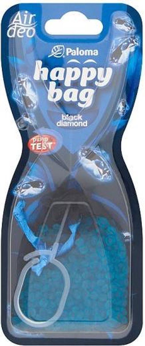 Auto Luchtverfrisser Happy Bag Black Diamond – Geurzakje met Geurballetjes – Werkt Minimaal 4 Weken – Luxe Parfumgeur – Geschikt voor Auto en Thuisgebruik 1 Stuks [P06617]