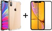 iPhone X/XS/10 hoesje shock proof case cover transparant - Full Cover - 1x iPhone X/XS screenprotector