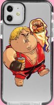 Hoesjes Atelier Zwart Frame Transparant Impact Case Dikke Ken Street Fighter voor IPhone 11 met ScreenProtector