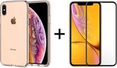 iPhone X/XS/10 hoesje siliconen case cover transparant - Full Cover - 1x iPhone X/XS screenprotector