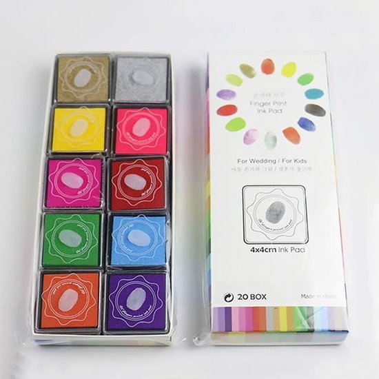 Stempelkussen set - met 20 verschillende kleuren - Stempelinkt Set - Doe-het-zelf stempelkussen - Stempel pad - Inktkussen