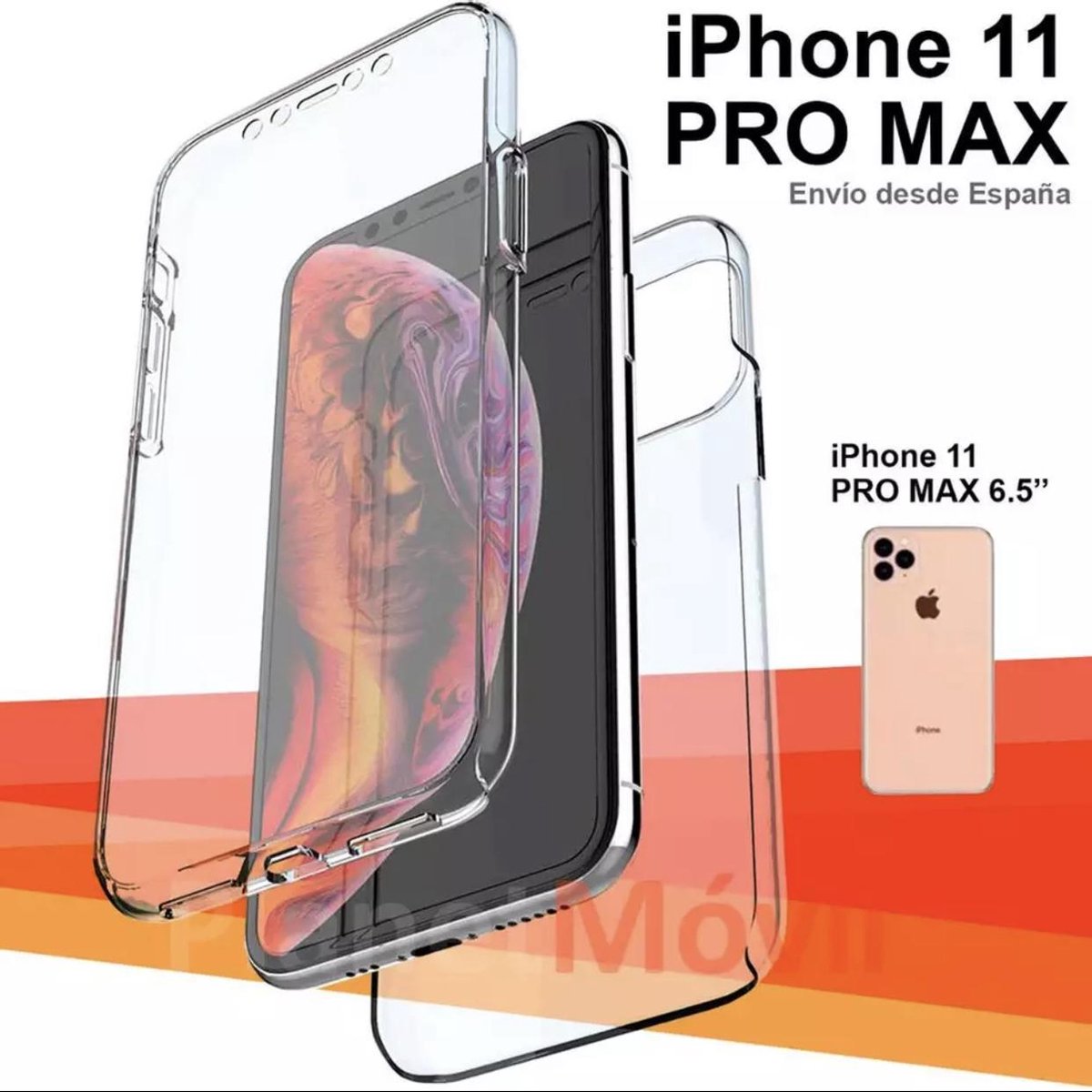 Apple iPhone 11 Pro Max Dual TPU Case transparant 360° Graden. Optimale Siliconen bescherming Voor- en Achterkant (2 in 1) - HiCHiCO