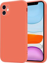 geschikt voor Apple iPhone 11 vierkante silicone case - oranje