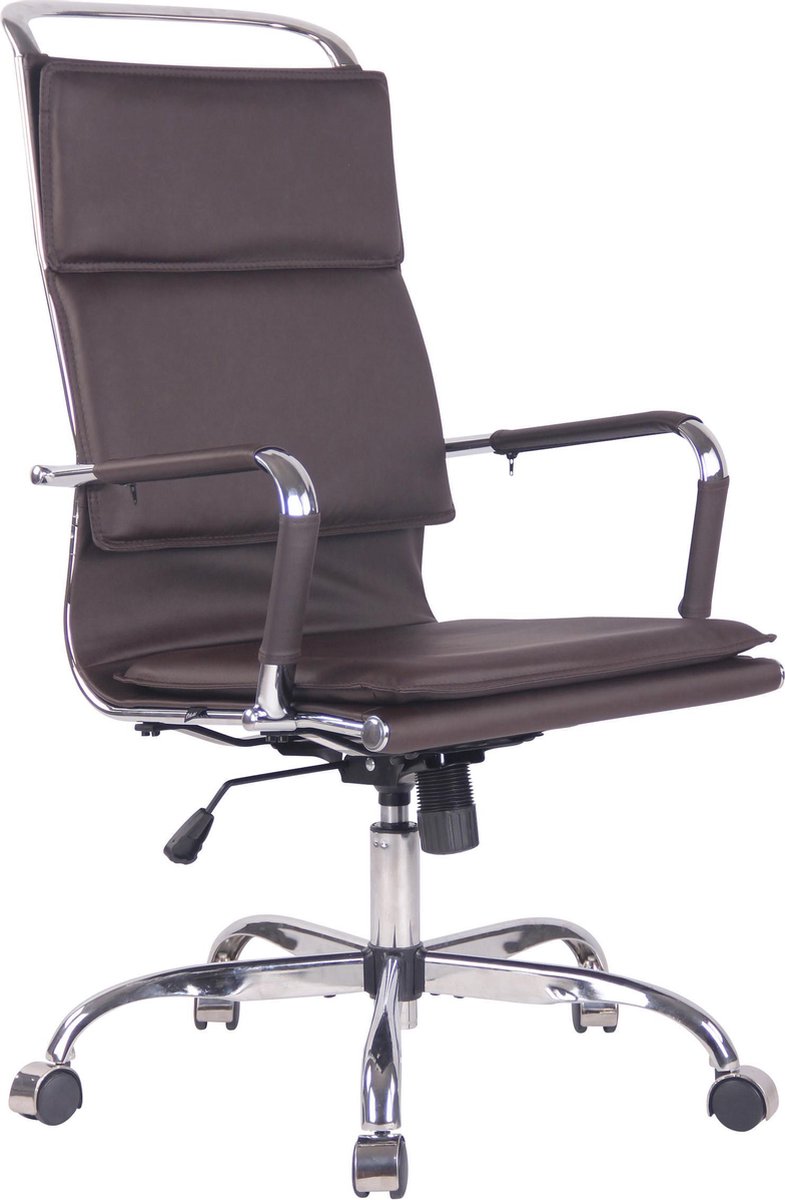 Bureaustoel - Bureaustoelen voor volwassenen - Design - Ergonomisch - Kunstleer - Donkerbruin - 58x63x120 cm