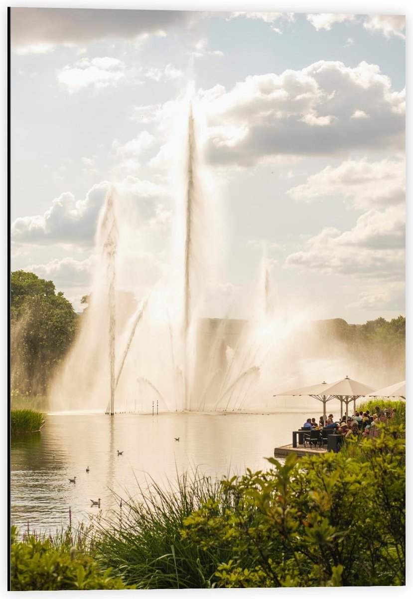 Dibond - Waterfontein - 40x60cm Foto op Aluminium (Wanddecoratie van metaal)