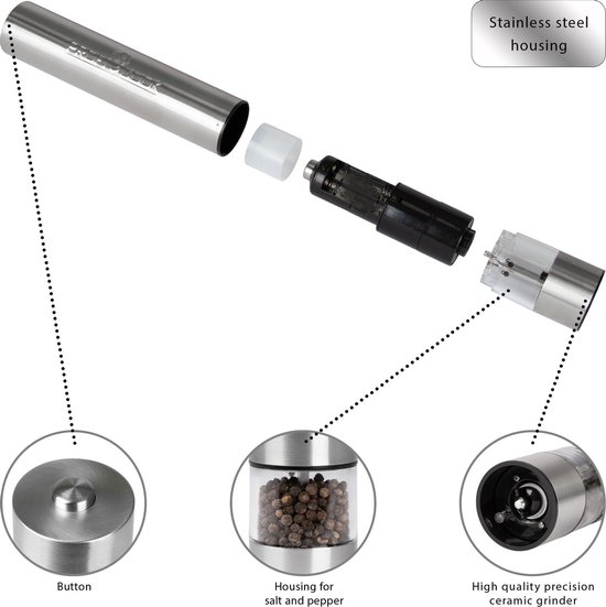 Profi Cook PC-PSM 1031 Moulin à sel, moulin à poivre acier inoxydable 2 pc(s)