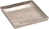 Aluminium plateau zilver vierkant 20 x 20 cm - Dienbladen - Kaarsenplateau - Serveerschalen - Keukenbenodigdheden - Woonaccessoires