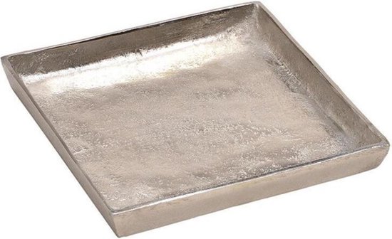 Aluminium plateau zilver vierkant 20 x 20 cm - Dienbladen - Kaarsenplateau  -... | bol.com