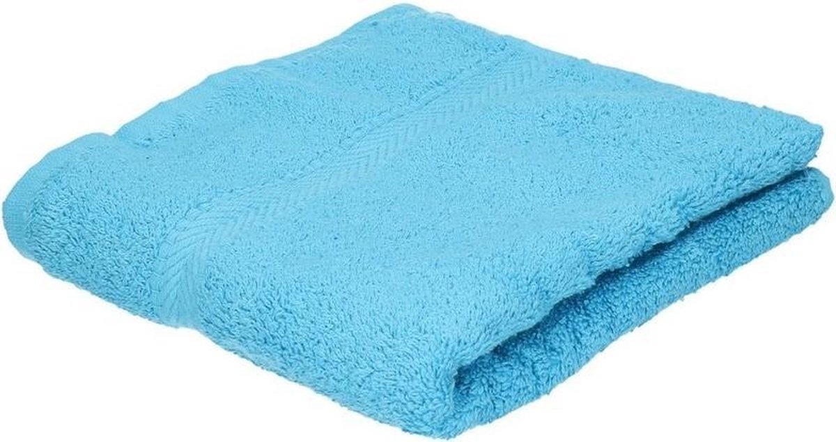 Set van 8x stuks luxe handdoeken turquoise 50 x 90 cm 550 grams - Badkamer textiel badhanddoeken