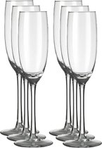 24x Champagneglazen/flutes transparant Plaza 190 ml -19 cl - Champagne glazen - Champagne drinken - Champagneglazen van glas