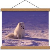 Schoolplaat – Klein Sneeuwvosje - 40x30cm Foto op Textielposter (Wanddecoratie op Schoolplaat)