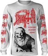 Death Longsleeve shirt -XL- Scream Bloody Gore - Vintage Wash Wit