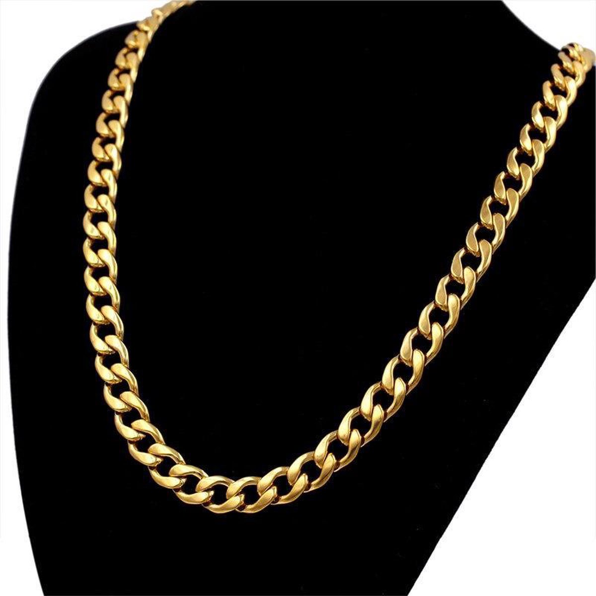 Cuban Link XL Heren Ketting Goud kleurig - 12mm - Zeer Zwaar - Staal - Kettingen - Schakelketting - Papa Cadeau Voor Mannen - Vaderdag