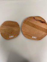 decoratieve dienbladen van hout - 2 stuks (groot/klein)
