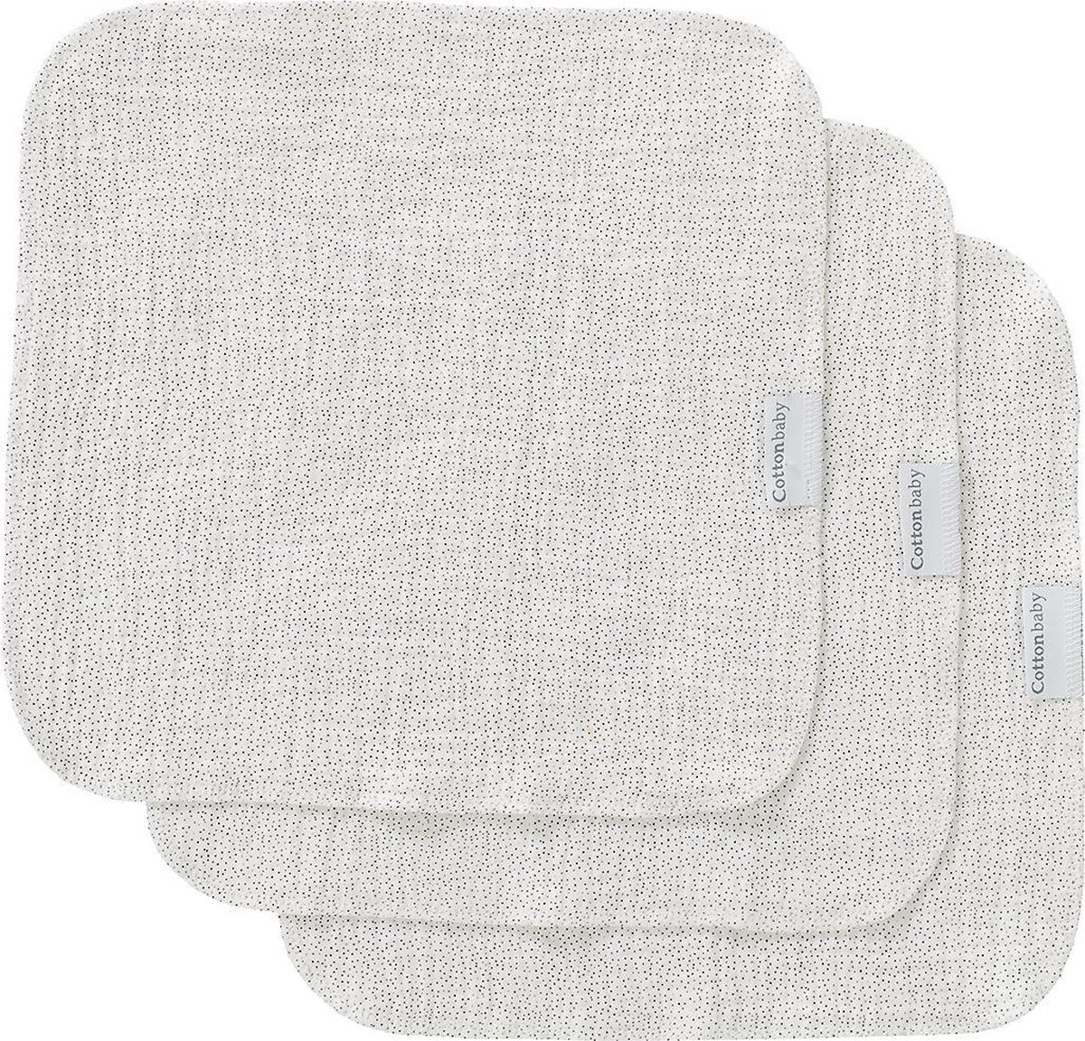 Goedkoopste Cottonbaby spuugdoekjes - sparkle zwart/wit - per set van 3